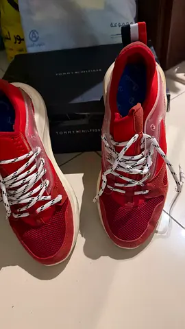 Tommy Hilfiger red mens sneakers - lightly used, size unknown