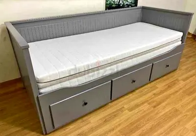 IKEA Hamnes daybed with 3 big storage drawers and 2 IKEA mattresses.