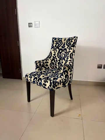 Navy Blue Baroque Style accent chair
