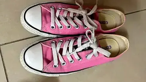 Pink Converse-style Low Top Sneakers