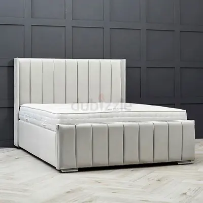New Double Bed with Padded Legboard and Manual Storage Base - Cash on Delivery