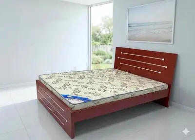 Solid Wood Double Bed Frame with Headboard - Good Condition