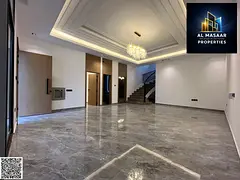 Villa for sale in Al Bahia, on a street and alley, very high-end finishing with a rooftop terrace, l