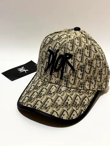 Dior cap for men brand new leather / embroidered