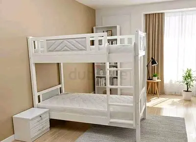White Wooden Bunk Bed