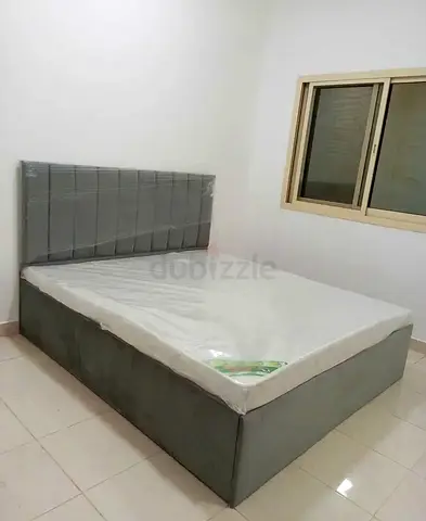 Queen Size Upholstered Bed Frame with Headboard - Grey