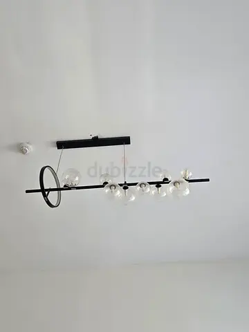 Modern Black Wall Light with Glass Globe Bulbs - Decorative Sconce