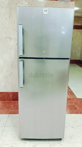 Silver Double-Door Refrigerator - Good Working Condition
