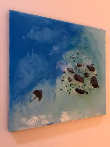 Handmade Ocean Resin Painting