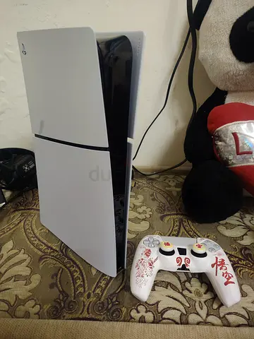 Sony PlayStation 5 Slim Console with Custom White Controller - Good Condition