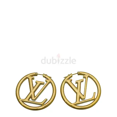 Authentic Louis Vuitton Gold Louise Hoop GM Earrings