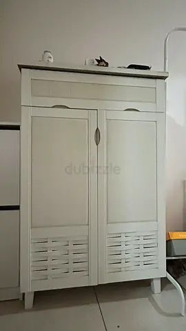 Stylish Wooden Shoe Cabinet (White/Cream) | Moving Sale
