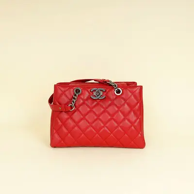 Authentic Chanel Red City Rock Shopping Bag