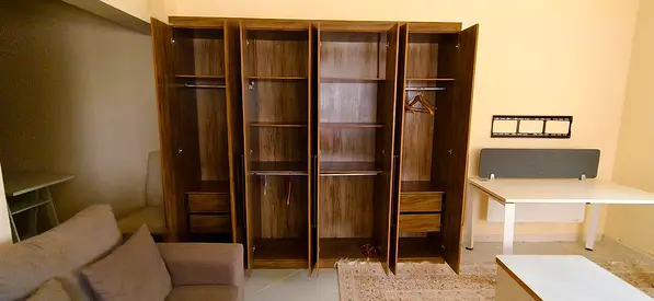 Large 4-Door Wooden Wardrobe / Armoire - Good Condition 4 piece available