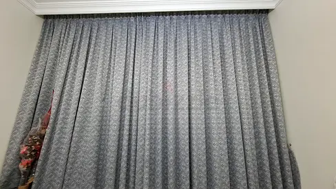 Full-length Grey and Brown (Both) Patterned Curtains - 3 Sets (Ready to Hang)