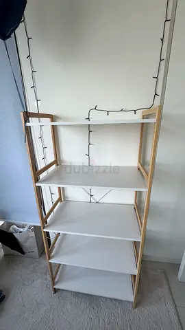 Wood  White Storage Shelf – 5 Layers – Excellent Condition
