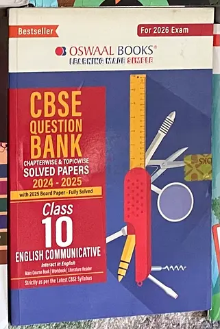 CBSE Grade 10 English Communicative QUESTION BANK CHAPTERWISE  TOPICWISE SOLVED PAPERS 2026