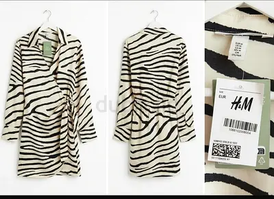 HM Zebra Print Wrap Dress - Size EUR (New with Tags)