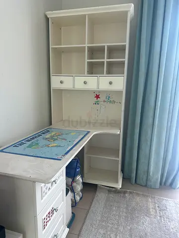 White Nursery Dresser with Shelves and Drawers - Good Condition