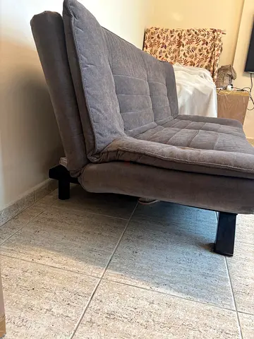 Grey convertible futon sofa bed - good condition