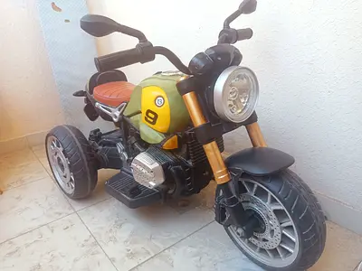 Kids Electric Ride-On Trike Motorcycle — Green, Good Working Condition
