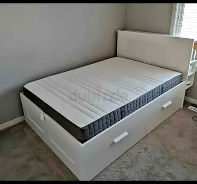 IKEA brimness double size bed with +headboard 4 storage drawers underneath and with IKEA mattres