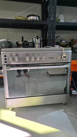 Stainless Steel Free-Standing Gas Oven with Glass Door - Good Working Condition