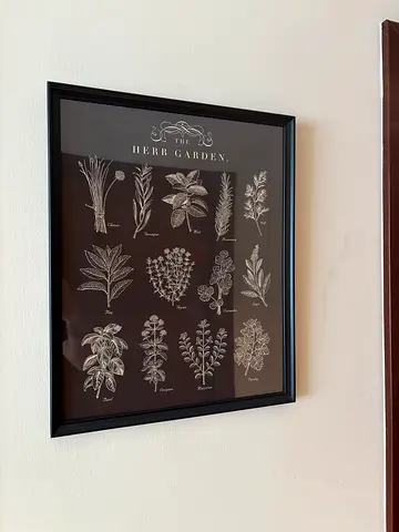 2 Frames - black Framed Botanical Herb Garden Print - Black framed vegetable garden