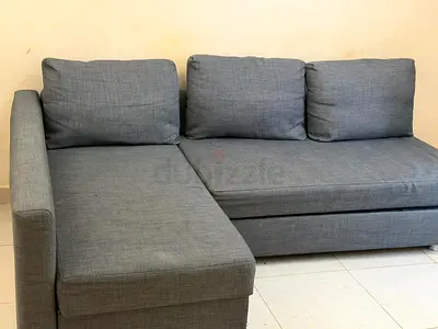 IKEA Brand Gray L-shape Fabric Sofa with Chaise - Excellent Condition