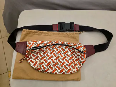 Burberry Monogram Canvas Belt Bag / $% Bag - red/bege