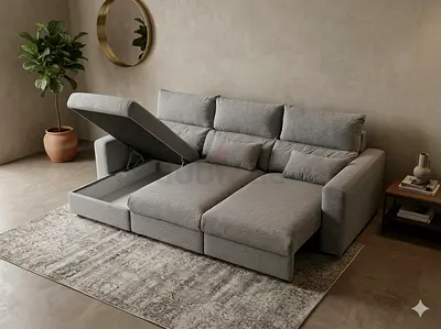 Ikea eskilstuna L shape sofa under storage
