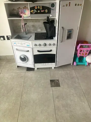 Wooden Play Kitchen Set with Fridge, Oven and Washing Machine