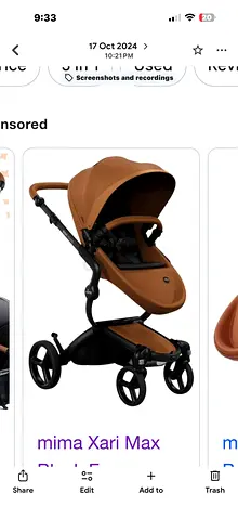 Mima Xari Max stroller in brown - excellent condition