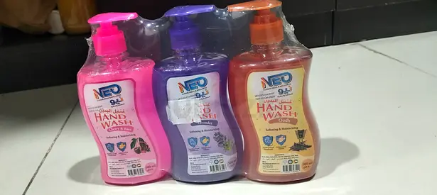 Set of 3 Neo Liquid Hand Wash Bottles (Lavender, Rose, Sandalwood) - Unopened