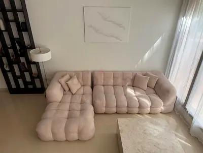 Large L-Shape Beige Sofa — Designer Look, Ultra Comfortable