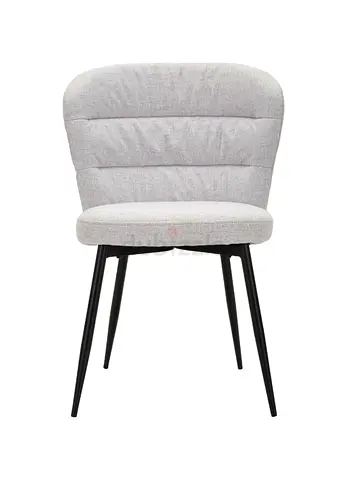 Set of 6 Grey Upholstered Dining Chairs