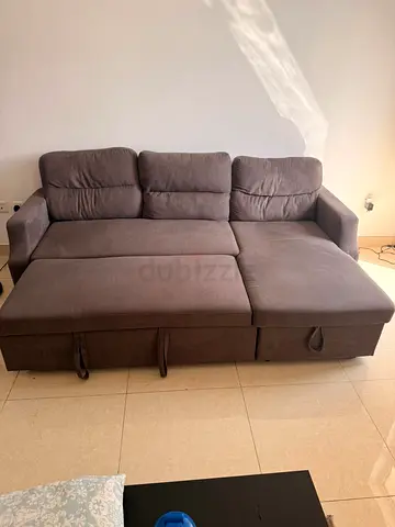 Home Centre Brown 3-seater Sofa Bed cum bed in excellent Condition- used for just 6 months