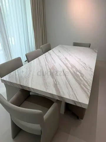 Volakas White marble dining table