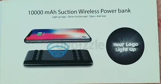 10,000 mAh Wireless Suction Power Bank (Qi + Type-C Dual) - Black