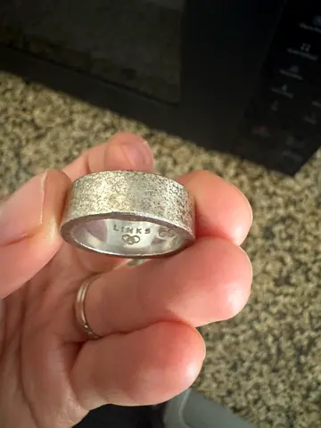 Links brand Sterling Silver Textured man’s Band Ring (Size Marked)