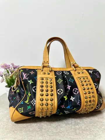 Pre-owned Louis Vuitton LIKE Multicolor Studded Speedy-style Handbag - Black/Multicolor