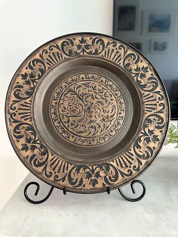 Antique Large Decor Plate (with stand)