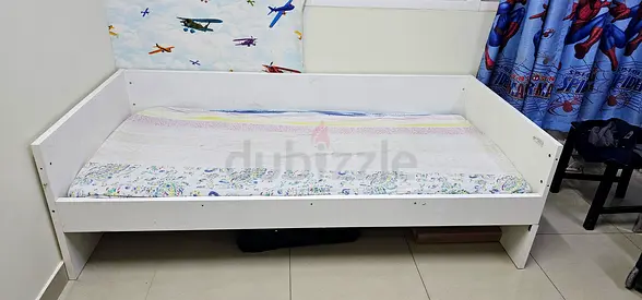 White Single Daybed / Kids Bed Frame - Solid Wood