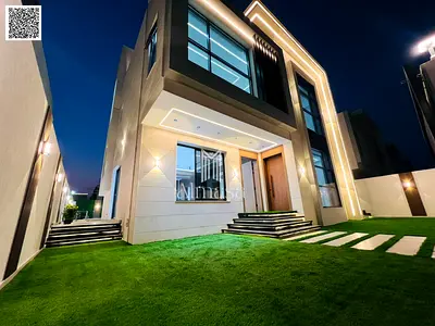 Your dream villa with a European design and custom finishing, 5 bedrooms, a rooftop terrace, and a swimming pool in front of the garden, behind amenit
