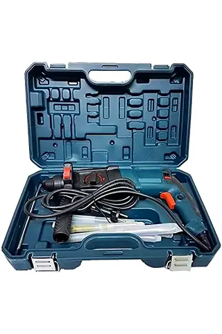 Rotary Hammer Drill Kit – Heavy Duty Electric Drill Machine with Carry Case  Accessories