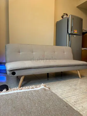 Light Grey Convertible Sofa Bed - Compact 2-Seater