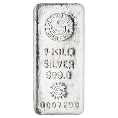 Silver 1kg bars with certificates emirates silver