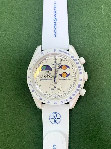 White Moonphase Chronograph Master Copy Wristwatch