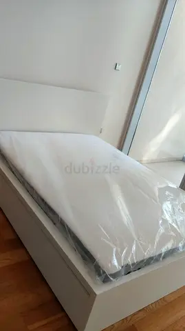 Ikea White Single Bed Frame with Mattress