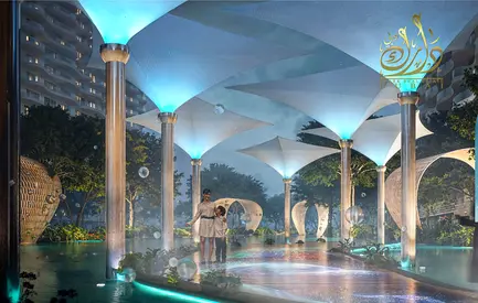 شقة بغرفة نوم واحدة على الواجهة البحرية | برج فالنسيا C | مفروشة بإطلالة على المسبح